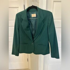 Vintage Pendleton Blazer Hunter Green 100% Virgin Wool Women's 10 Made in USA